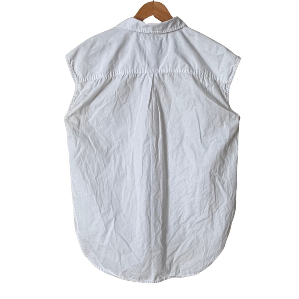 Maeve The Bennet Buttondown White Muscle Tank Shirt, Small - Picture 6 of 13